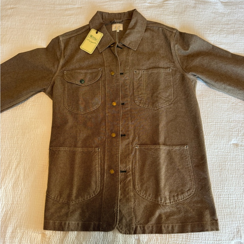 Wythe Heavyweight Pinpoint Canvas Barn Jacket, Brown XL - Picture 2 of 6